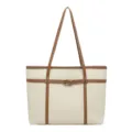 Γυναικεία vintage τσάντα tote μεγάλη χωρητικότητα δερμάτινη τσάντα ώμου μπεζ καφέ - Χωρίς Διακόσμηση / Λευκό