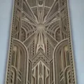 Panel de arte mural decorativo de madera multicapa con patrón geométrico moderno. - Estilo Sin Luz / 88x51cm / Color madera natural