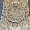 Arte murale mandala in legno multistrato decorazione sospesa intaglio 3D per la casa - Stile Colore Legno Naturale / 880*650 mm