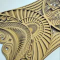 Art Mural Mandala en Bois Multicouche Découpe Laser Géométrique Décoration Suspendue Maison - 790*317 mm / Couleur bois naturel