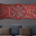Art mural mandala en bois, décor suspendu sculpté en couches 3D pour salon et mur. - 790*317 mm / Coloré