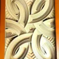Wooden 3D layered carved wall art Nordic abstract geometric hanging painting decor for living room - Natural Wood Frame Style / 210x297mm Size