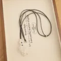 Clear crystal beaded necklace long black cord adjustable sweater chain jewelry accessory - White Stone Round Crystal Style