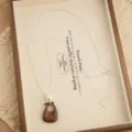 Korean retro wooden hollow teardrop pendant long necklace variant, stylish chic jewelry accessory. - Metal Chain Style / Length 66+7cm / Thick Silver Grape Cluster Brown Wooden Necklace