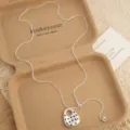 Silver polka dot necklace Korean ins style adjustable long sweater chain accessory for women - Geometric Polka Dot Pendant Adjustable Necklace / 1 Piece / Silver