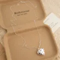 Silver Polka Dot Heart Necklace Adjustable Long Pendant Variant for Women Jewelry - Polka Dot Heart Chain Necklace / 1 Piece / Silver
