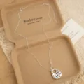 Korean ins silver polka dot necklace, stylish niche design adjustable long sweater chain jewelry. - Geometric Polka Dot Pendant Chain Necklace / 1 Piece / Silver
