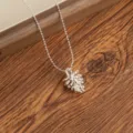 Silver pinecone pendant necklace with delicate bead chain, minimalist fashion jewelry accessory. - Pine Cone Round Bead Chain Necklaces