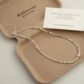 Silver square disc pearl necklace dainty clavicle chain for women fashion jewelry accessory - Crushed Silver Freshwater Pearl Necklace