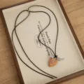 Wooden heart pendant necklace, black cord choker with key charm, vintage retro jewelry. - Adjustable Cord Style / Black