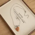 Vintage wooden heart pendant necklace with delicate chain, elegant retro jewelry gift for women. - Chain Tassel Style / Silver