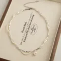 Double layer twisted pearl and silver chain necklace for women, niche design elegant jewelry. - Wrapped Pearl Pendant Necklaces