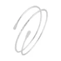 Bracciale da braccio in metallo argento, polsino geometrico a spirale doppia per donna. - Bracciale da braccio a tre fili, argento