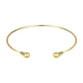 Brazalete abierto dorado con esferas elegante accesorio de moda punk minimalista. - Bola de hierro oro