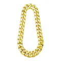 Collier chaîne gourmette cubaine dorée surdimensionnée style hip hop punk bijou de fête - Collier Maille Cubaine Épais / Or