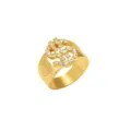 Gold dollar sign ring iced out rhinestone hip hop punk statement jewelry for party - Dollar Sign Rhinestone Fixed Band Ring
