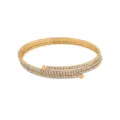 Close-up detail view of a multi-layer winding rhinestone gold bracelet bangle accessory. - 3 Layers Gold Tone