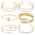 Modieuze minimalistische metalen open druppel armband geometrisch gewikkelde kruis armband. - S67 Stijl (Goud)