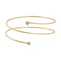 Gold spiral upper arm bracelet for women, adjustable geometric rhinestone arm cuff jewelry - Triple Layer Style / Gold
