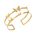 Bracciale da braccio aperto con farfalla in metallo dorato da donna, gioiello minimalista. - Bracciale Aperto Farfalla Cava 3D / Oro