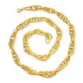Thick gold chain necklace detail, chunky metal link design for hip hop and streetwear fashion. - Twist Style Necklaces
