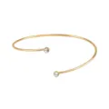 Elegant gold open cuff bracelet with sparkling crystal rhinestones for women fashion jewelry. - Single Tier / Gold