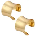 Breites goldfarbenes Metall Armreif Set geometrische offene Armbänder Modeschmuck - B35 Breiter Geometrischer Armreif / 2 Stück/Set / Gold