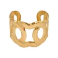 Gold chunky geometric open cuff bracelet for women, trendy statement wrist fashion jewelry. - B89 Geometric Wide Style / Gold