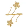 Bracciale da braccio in metallo dorato aperto regolabile con design floreale elegante - Oro