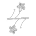 Eleganter bracciale da braccio aperto in metallo argentato con fiori stile moda donna - Argento