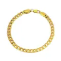 Gold Cuban link bracelet hip hop jewelry classic design fashion accessory for men women. - Flat Bracelets with End Caps