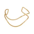 Bracciale rigido geometrico aperto in oro minimalista, gioiello da braccio chic donna. - Braccialetto (B85) / Bracciale Singolo Oro