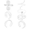 Silver open arm cuff set geometric wave multi-layer adjustable arm bracelet jewelry - Criss-Cross 7-Piece Set - Silver