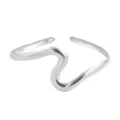 Silver wave open bangle geometric metallic arm cuff fashion minimalist jewelry accessory - Wave Silver