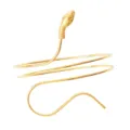 Golden snake arm cuff detail shot showing exquisite twisted coil design and textured head. - Color-Preserving Plating / Gold
