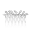 Pettine per capelli in metallo argento foglia sposa matrimonio accessorio capelli - Pettine per capelli a tre foglie argento