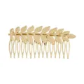 Gold Leaf Hair Comb Metal Side Hair Pin Elegant Bridal Headpiece Hair Accessories for Women Daily - Single-Leaf Hair Combs Gold