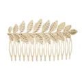 Pettine per capelli in metallo dorato foglia, accessorio capelli elegante per donna e ragazza. - Pettine per capelli a foglia singola dorato