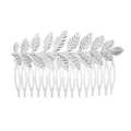 Pettine per capelli a foglia argento accessorio sposa in metallo elegante per donna - Pettine per capelli a foglia singola argento