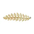Gold leaf hair clip metallic hairpin with rhinestone variant for women elegant headpiece decor - Gold Rhinestone Style