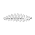 Silver metal leaf hair clip bridal rhinestone side comb elegant hair accessory for women - Silver Rhinestone Style