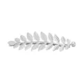 Silver metal leaf hair clip with pearl detail for women wedding side hairpin accessory - Pearl Silver
