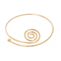Bracciale da braccio in metallo dorato minimalista spirale polsino aperto regolabile moda donna - Oro