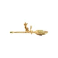 Gold cat broom hairpin cute magic bobby pin metal bangs clip unique hair accessories - Gold