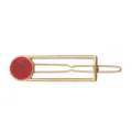 Pinza de pelo geometrica con marmol rojo, metal tono dorado, accesorio de moda actual. - Rectangular Rojo