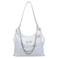Sac à bandoulière bleu clair imprimé d'étoiles avec chaîne, perles et charmant pendentif lapin. - Avec Pendentif / Bleu