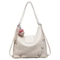 Zaino borsa a spalla multifunzionale da donna bianco crema elegante borsa tote in pelle PU - Bianco avorio