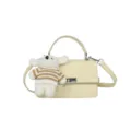 Femme sac à bandoulière carré texturé élégant avec charmant pendentif ours en peluche - Avec Pendentif / Jaune