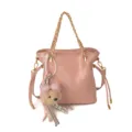 Sac à bandoulière matelassé rose avec chaîne et charm mignon d'ours pour femmes. - Avec Pendentif / Rose