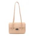 Minimalistische litchi patroon zachte lederen schoudertas voor dames, elegante dagelijkse tas. - Roze